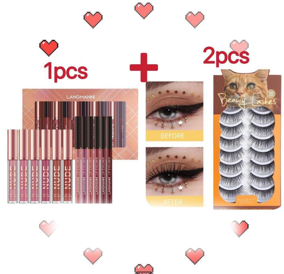 Lip Liner And Lipstick Makeup 12 Pcs Set 6 Matte Lipstick 6 Lip Liner Pens