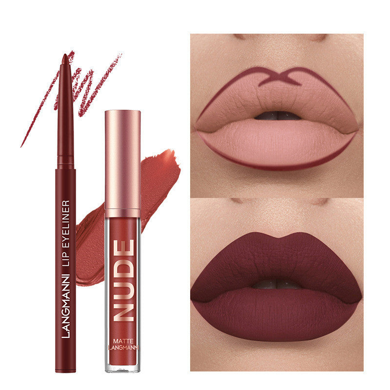 Lip Liner And Lipstick Makeup 12 Pcs Set 6 Matte Lipstick 6 Lip Liner Pens